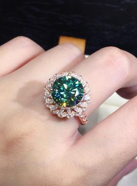 爆款镶仿马尔代夫蓝绿色莫桑钻