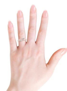 臻荣新款饰品分色玫瑰金叶子锆石