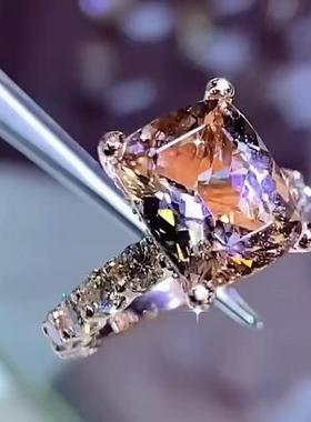 臻荣temu热卖仿真莫桑石钻戒女