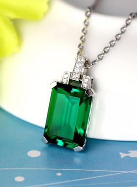 臻荣欧美新款镀925银18K金祖母绿