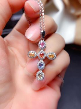 网红仿天然彩色斯里兰卡蓝宝石