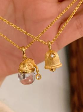 时尚轻奢拉丝小铃铛吊坠仿真