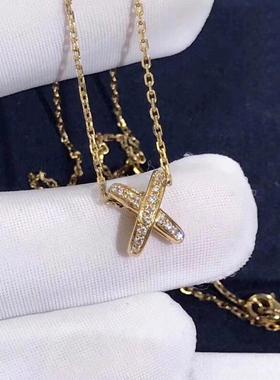 新加坡链气质交叉缘系一生项链女