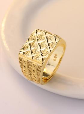 臻荣老挝砂金仿黄金男款磨砂车花