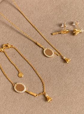 运动系镶钻羽毛球手链时尚轻奢