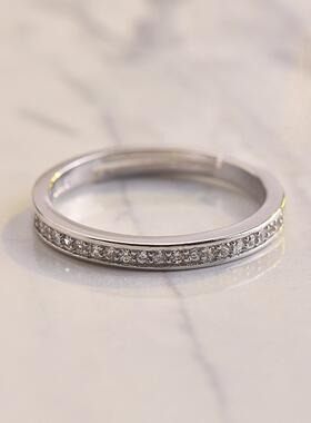 时尚镀18K铂金开口锆石求婚结婚