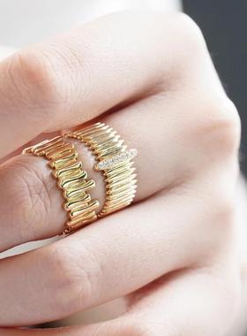 法式复古黄18k金酷飒风琴镶钻