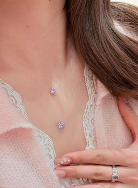 进口隐形鱼线人鱼之泪项链轻奢