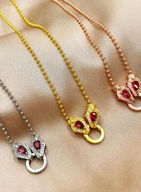 圆珠万能项链翡翠古币吊坠搭配