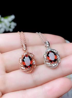 新款镶仿天然石榴石女人石套装