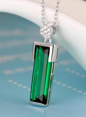 吊坠祖母绿彩色宝石镀925银彩宝