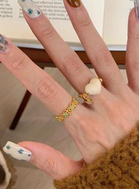 新中式宫廷风浮翠流丹戒指国风