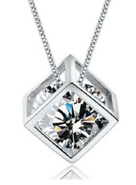 铜镀银方形爱情窗爱情魔方吊坠女