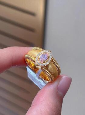 中古vintage风拉丝滚珠边鸽子蛋