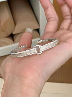 vintage中古拉丝元宝锁扣手镯