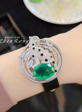 重工高奢珠宝工艺豹子腕带项链