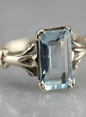 臻荣wish热卖经典款爱心形海蓝色