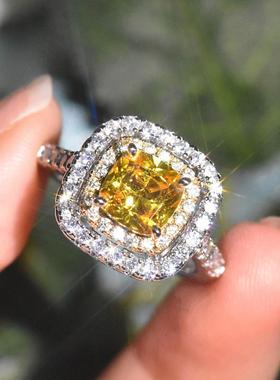 PT950镀铂金进口莫桑钻方形群镶