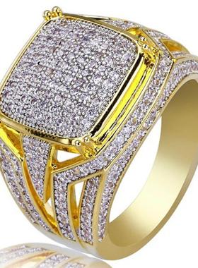 臻荣wish热卖新款镀18k黄金方形