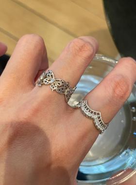 轻奢ins风镂空蕾丝蝴蝶戒指气质