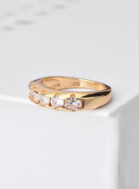 臻荣wish热卖镀14k黄金仿真锆石