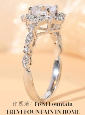 爆款仿美国进口D色莫桑钻戒指pt