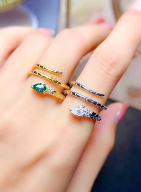 新款轻奢水滴莫桑钻石戒指女