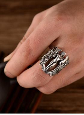 复古泰银守护天使个性十字架夸张