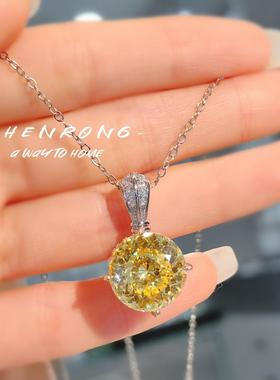 爆款鸟巢切吊坠高碳钻项链彩宝