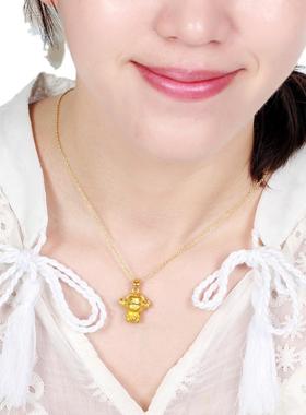 臻荣3D仿金黄金吊坠女款镀金项链