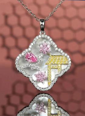 中国风虚竹傲梅幽兰彩宝女贝母