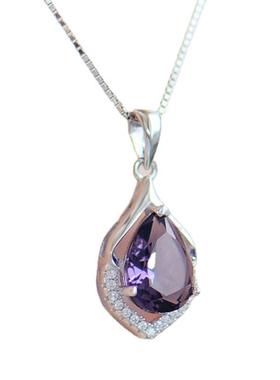 臻荣欧美镀925银项链女合成