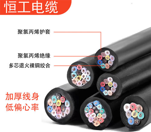 国标纯铜RVV6 7 8 10 12 16 20芯0.3 0.5 0.75 1平方软护套电缆 - 图0