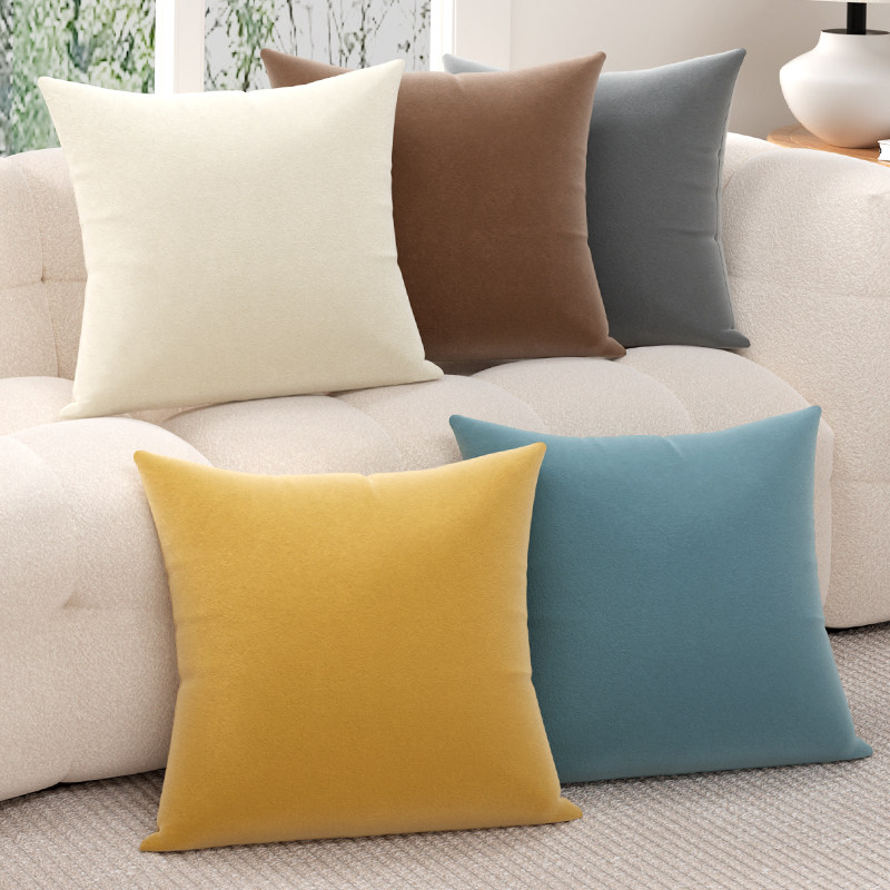 简约现代绒抱枕纯色抱枕奶白米白系靠垫房间客厅沙发靠背靠垫绒布,淘宝优惠券,粉丝福利购,淘宝优惠卷