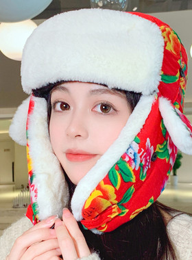名族风东北帽冬季保暖雷锋帽女