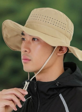 夏季户外防晒透气渔夫帽男女
