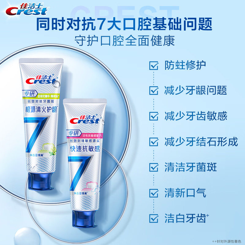 佳洁士牙膏专研全优7效抗敏感快速清火护龈护齿清洁口气清新正品 - 图3