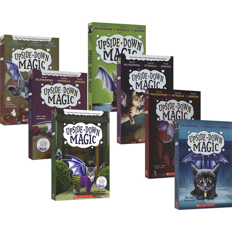 Upside-Down Magic Collection 失控的魔法1-8 幽默诙谐 地道英语 英文章节书 8-12岁 课外读物 英文原版进口儿童图书,淘宝优惠券,粉丝福利购,淘宝优惠卷