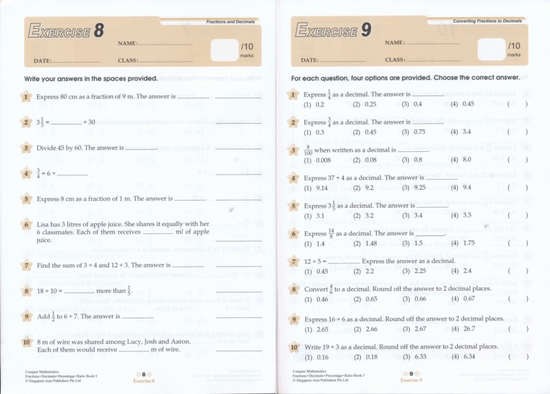 【自营】SAP Conquer Mathematics 新加坡攻克系列小学数学专项训练 1-6年级数学长度时间金钱/形状结构/分数小数练习册 英文进口 - 图1