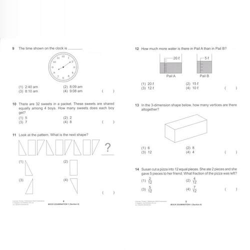 Learning Primary Mathematics Mock Examination 新加坡数学 学习系列数学模拟测试题 1-5 年级 英文原版进口图书 - 图1