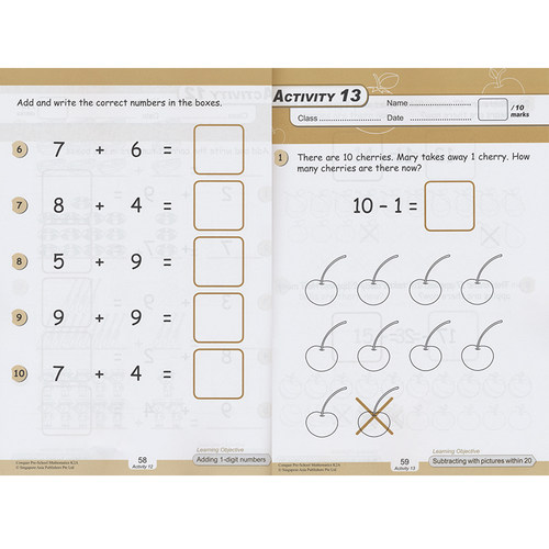 SAP Learning & Conquer Pre-School Mathematics 新加坡幼儿园数学练习册 学习+攻克系列7册套装 英文原版进口教辅 - 图1