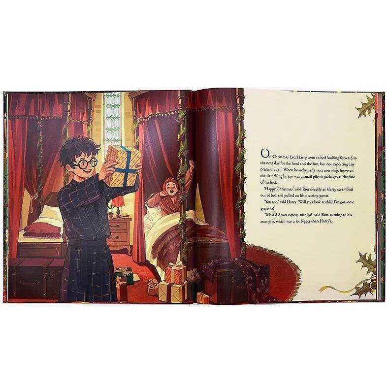 哈利 · 波特 Christmas At Hogwarts 霍格沃茨的神奇圣诞节 精装彩绘版 魔法石官方小说第12章节选 儿童英语读物 JK罗琳 英文原版