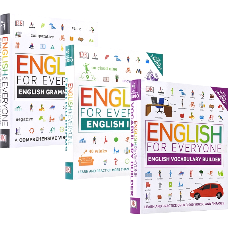 DK English For Everyone Vocabulary Grammar Idioms 人人学英语 三册套装 丰富词汇 核心语法 地道习语表达 英文原版进口图书 - 图0