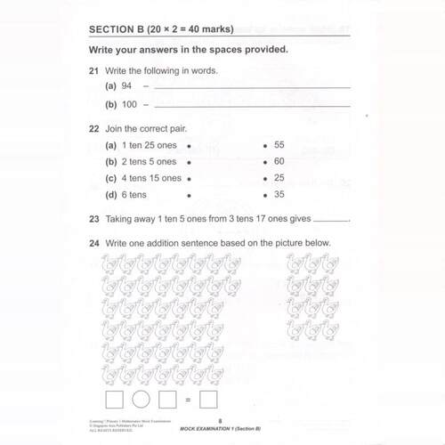 Learning Primary Mathematics Mock Examination 新加坡数学 学习系列数学模拟测试题 1-5 年级 英文原版进口图书 - 图3