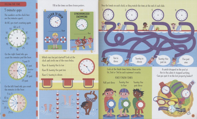 Usborne Telling the Time Activity Book(Maths Activity Books)时间认知活动书少儿数学启蒙时间概念英文原版进口儿童图书-图3