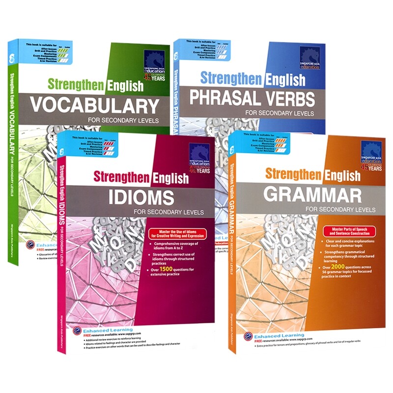 SAP Strengthen English Grammar For Secondary Levels 新加坡英语强化系列 初中教辅 英语语法专项训练练习册 英文原版进口