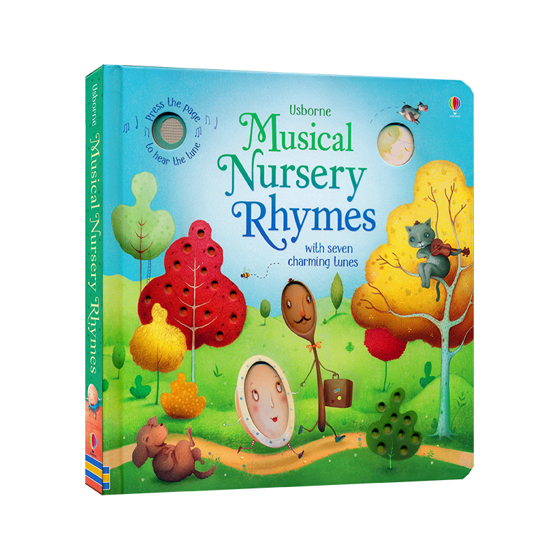 Usborne Musical Nursery Rhymes 音乐童谣伴奏纸板书 含6首经典欧美童谣歌词 发声书 英语故事绘本 原版英文 进口图书 - 图3