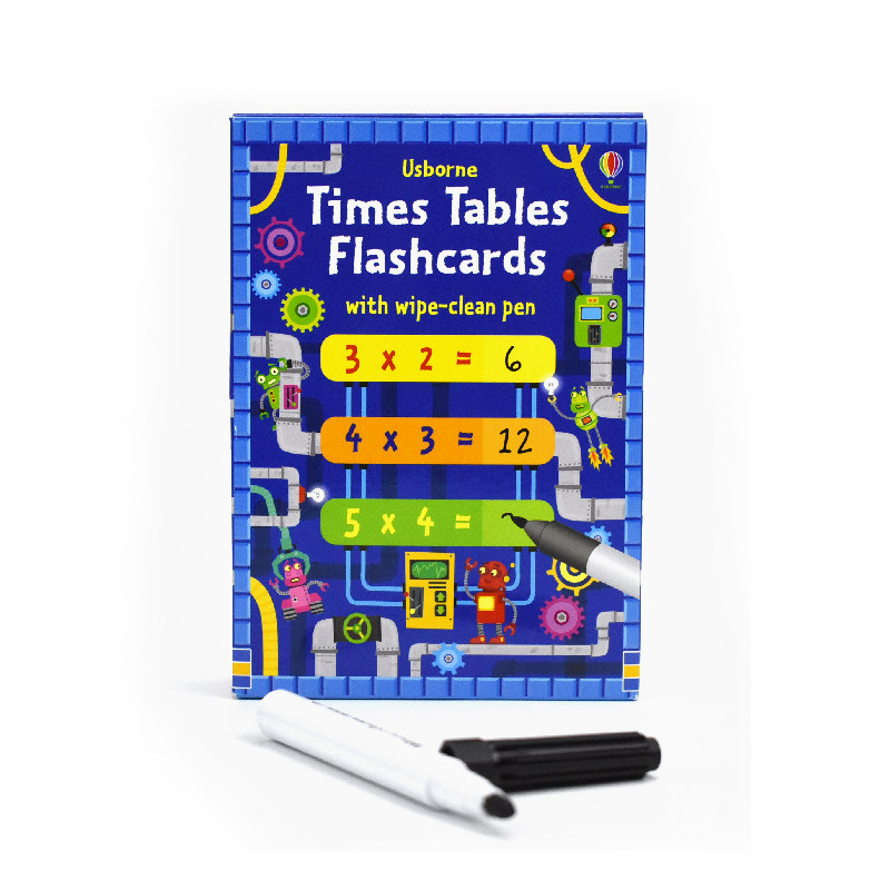 Usborne Times Tables Flash Cards 幼儿启蒙卡片 数学乘法学习 单词幼儿早教英语启蒙绘本边学习边练 英文原版 进口儿童图书