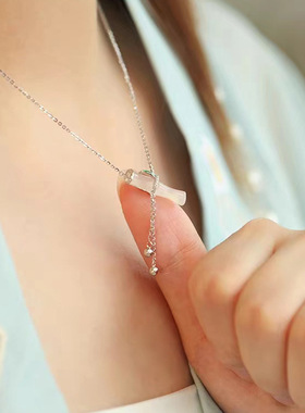 竹节流苏项链玉髓吊坠有你竹够