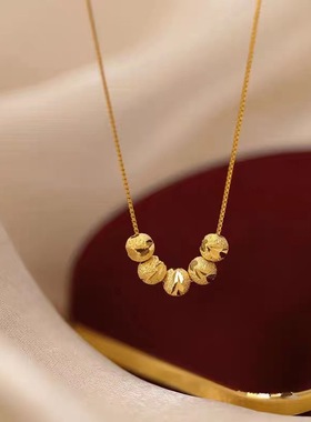 五福临门项链转运珠纯银吊坠